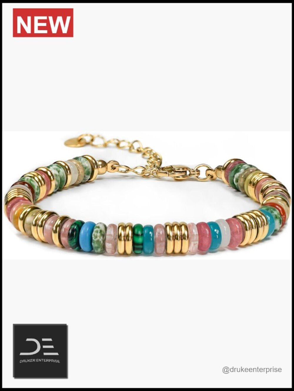 18K Gold Plated Bangle Stone Bracelets Set Stackable Fashion Jewelry